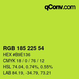 Color code: RGB 185 225 54 | qconv.com