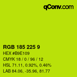 Color code: RGB 185 225 9 | qconv.com