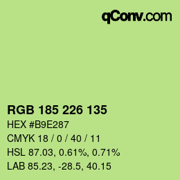 Color code: RGB 185 226 135 | qconv.com