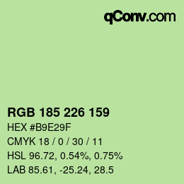 Color code: RGB 185 226 159 | qconv.com
