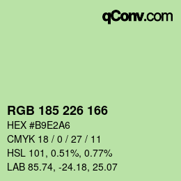 Color code: RGB 185 226 166 | qconv.com
