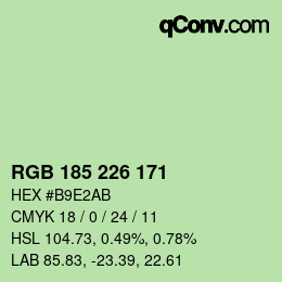 Color code: RGB 185 226 171 | qconv.com