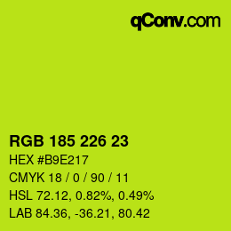 Color code: RGB 185 226 23 | qconv.com