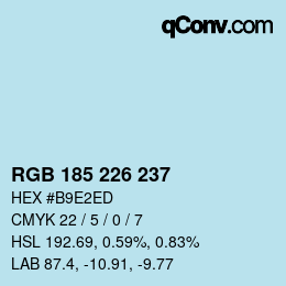 カラーコード: RGB 185 226 237 | qconv.com