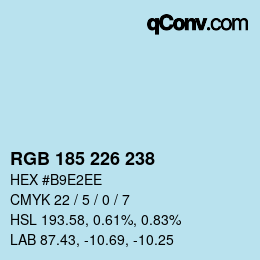 Color code: RGB 185 226 238 | qconv.com