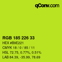 Color code: RGB 185 226 33 | qconv.com