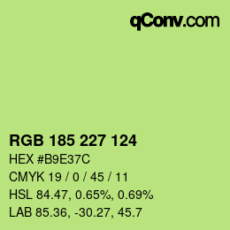 Color code: RGB 185 227 124 | qconv.com
