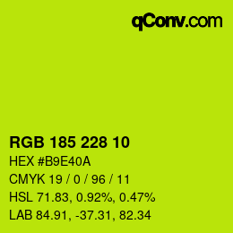 Color code: RGB 185 228 10 | qconv.com