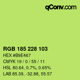 Color code: RGB 185 228 103 | qconv.com