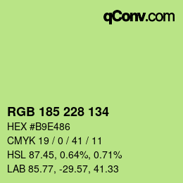 颜色代码: RGB 185 228 134 | qconv.com