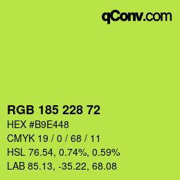 Color code: RGB 185 228 72 | qconv.com