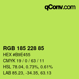 Color code: RGB 185 228 85 | qconv.com