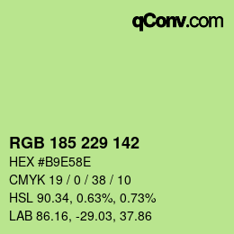 Color code: RGB 185 229 142 | qconv.com