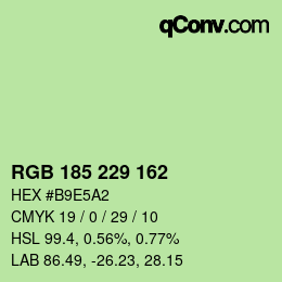 Color code: RGB 185 229 162 | qconv.com