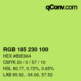 Color code: RGB 185 230 100 | qconv.com