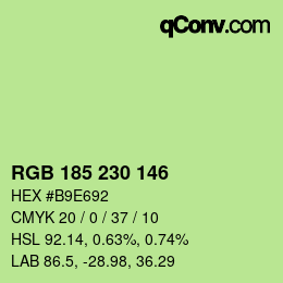 Color code: RGB 185 230 146 | qconv.com