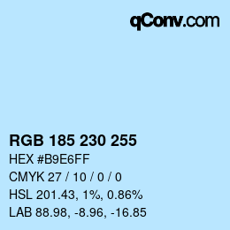 Color code: RGB 185 230 255 | qconv.com