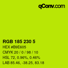 Color code: RGB 185 230 5 | qconv.com