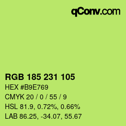 Color code: RGB 185 231 105 | qconv.com