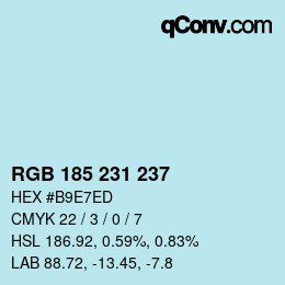 Color code: RGB 185 231 237 | qconv.com