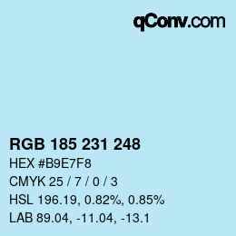 カラーコード: RGB 185 231 248 | qconv.com