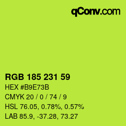 カラーコード: RGB 185 231 59 | qconv.com
