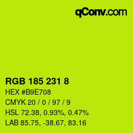 Farbcode: RGB 185 231 8 | qconv.com