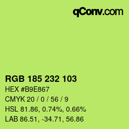 カラーコード: RGB 185 232 103 | qconv.com