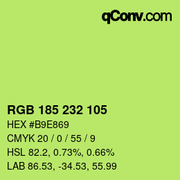 Color code: RGB 185 232 105 | qconv.com