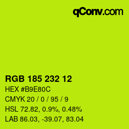 Color code: RGB 185 232 12 | qconv.com