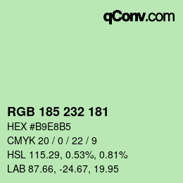 Color code: RGB 185 232 181 | qconv.com