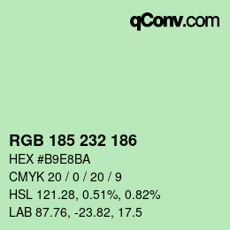 Color code: RGB 185 232 186 | qconv.com