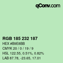 Color code: RGB 185 232 187 | qconv.com