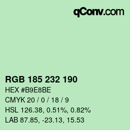 Color code: RGB 185 232 190 | qconv.com