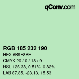 Farbcode: RGB 185 232 190 | qconv.com