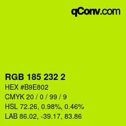 Color code: RGB 185 232 2 | qconv.com