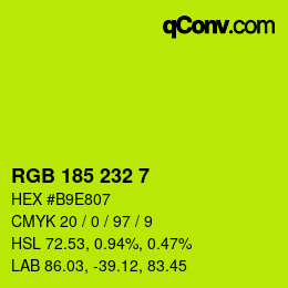 Color code: RGB 185 232 7 | qconv.com