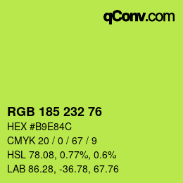 Color code: RGB 185 232 76 | qconv.com