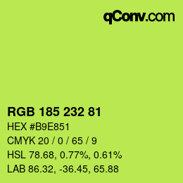 Color code: RGB 185 232 81 | qconv.com