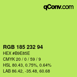 Color code: RGB 185 232 94 | qconv.com