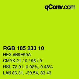 Color code: RGB 185 233 10 | qconv.com