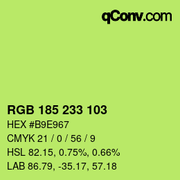 Farbcode: RGB 185 233 103 | qconv.com