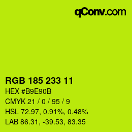 Color code: RGB 185 233 11 | qconv.com