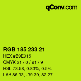 Color code: RGB 185 233 21 | qconv.com