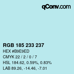 Farbcode: RGB 185 233 237 | qconv.com