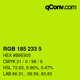 Color code: RGB 185 233 5 | qconv.com
