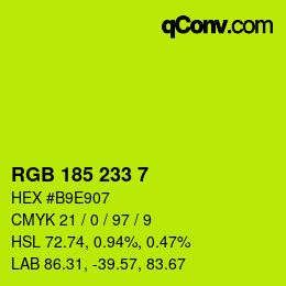 Color code: RGB 185 233 7 | qconv.com