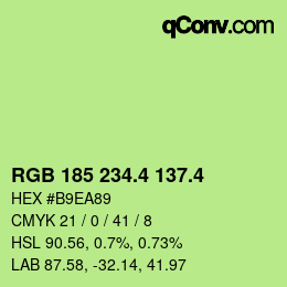 カラーコード: RGB 185 234.4 137.4 | qconv.com