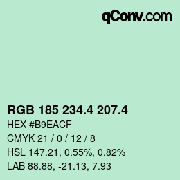カラーコード: RGB 185 234.4 207.4 | qconv.com