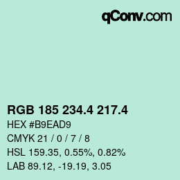 カラーコード: RGB 185 234.4 217.4 | qconv.com